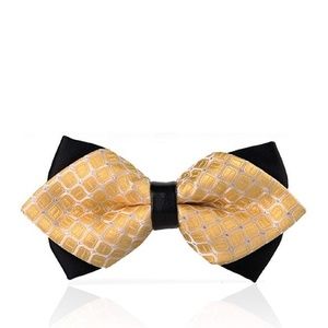 Boys Double Layer Black and Gold Bowtie
